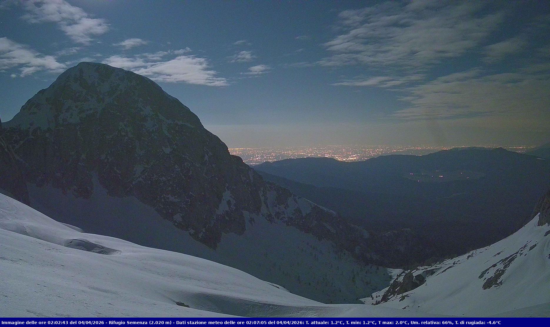 Webcam Rif. Semenza - 2020m - puntamento verso la Piana del Cansiglio e la pianura veneta in direzione sud-ovest