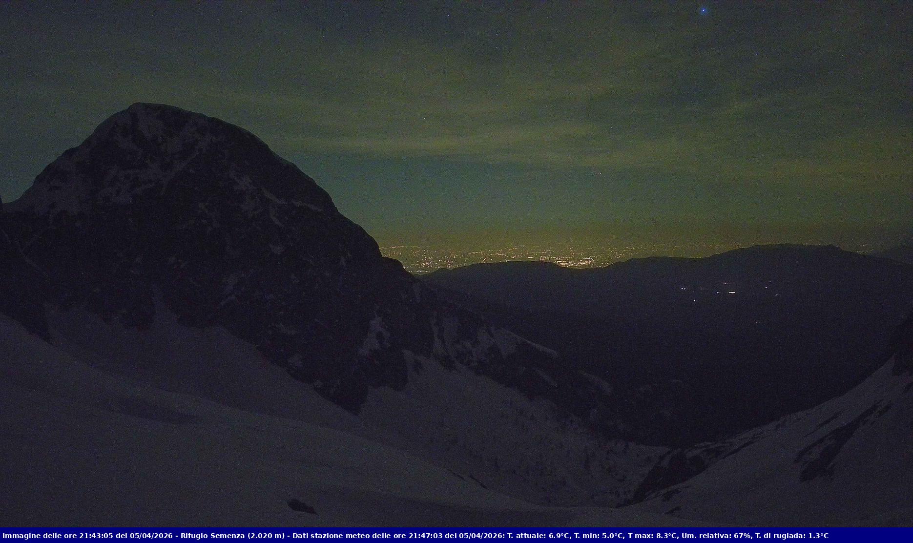 Webcam Rif. Semenza - 2020m - puntamento verso la Piana del Cansiglio e la pianura veneta in direzione sud-ovest