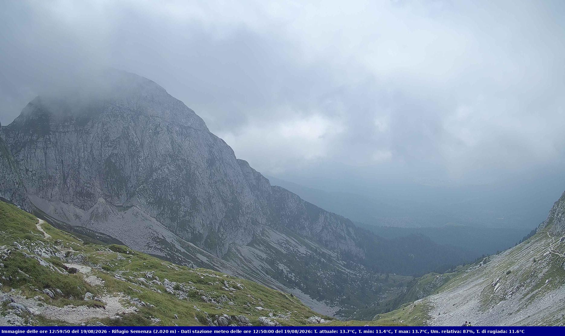 Webcam Rif. Semenza - 2020m - puntamento verso la Piana del Cansiglio e la pianura veneta in direzione sud-ovest