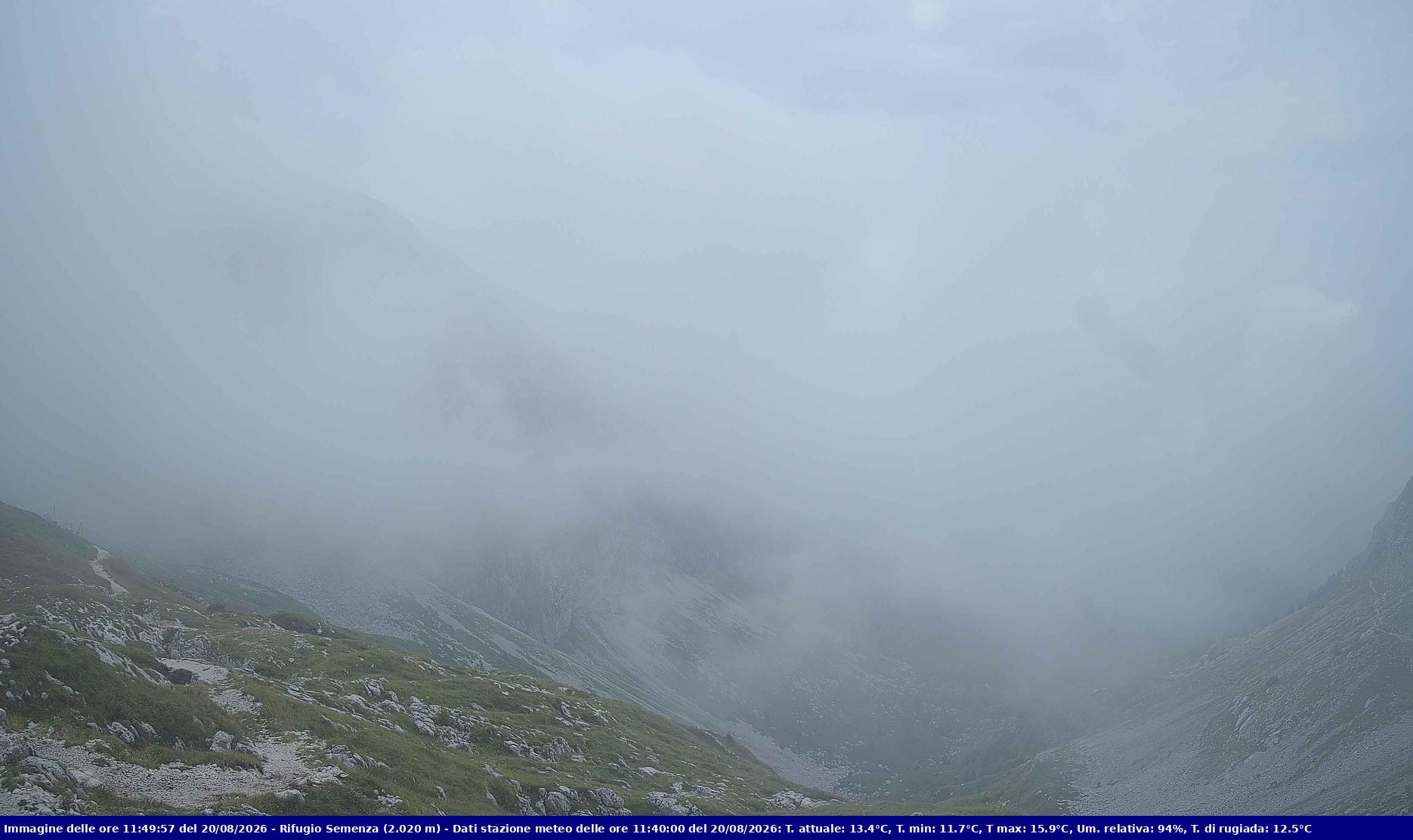 Webcam Rif. Semenza - 2020m - puntamento verso la Piana del Cansiglio e la pianura veneta in direzione sud-ovest