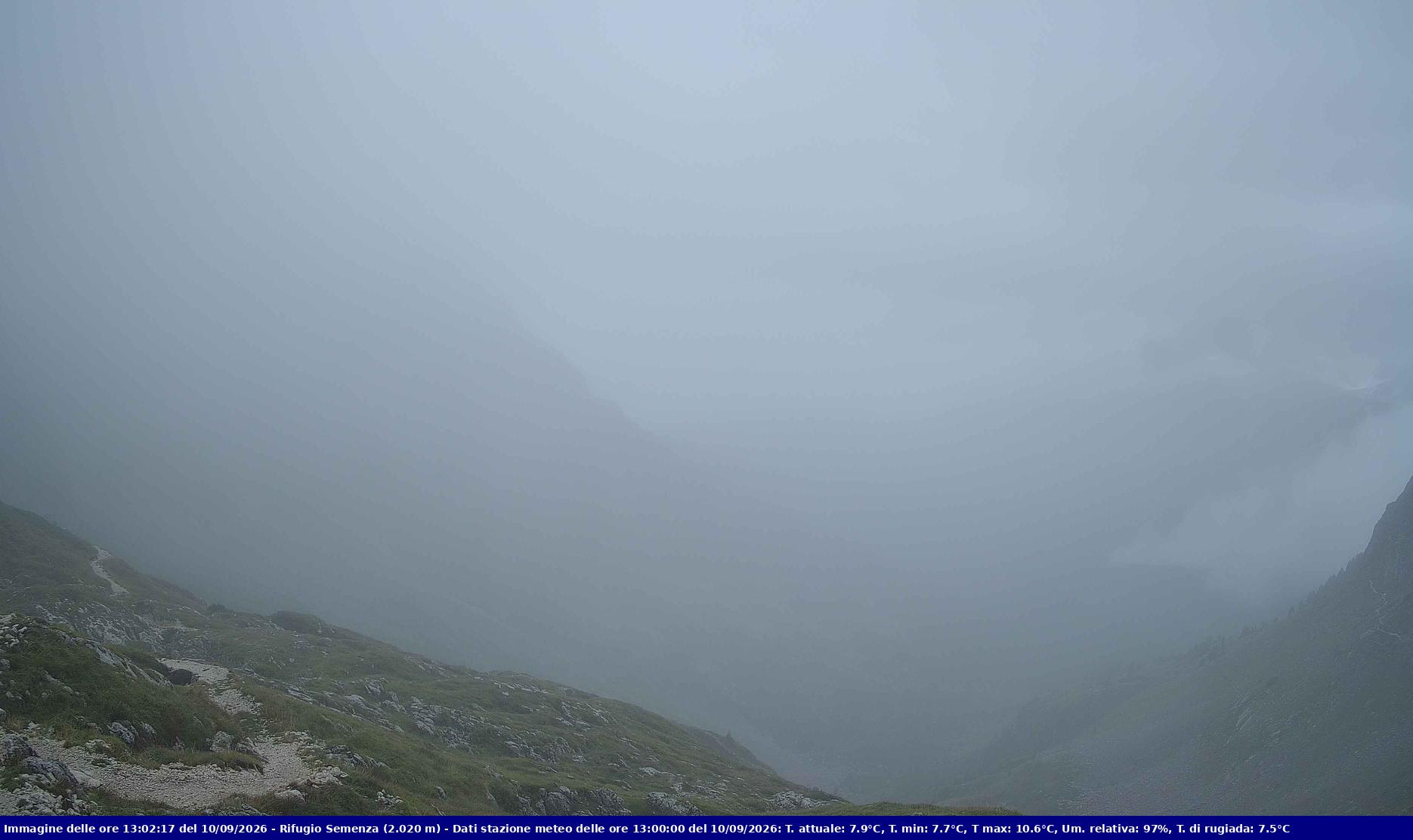 Webcam Rif. Semenza - 2020m - puntamento verso la Piana del Cansiglio e la pianura veneta in direzione sud-ovest