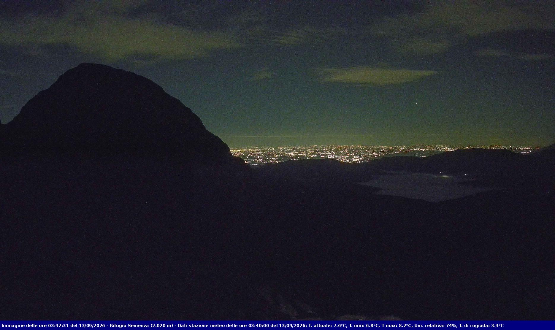 Webcam Rif. Semenza - 2020m - puntamento verso la Piana del Cansiglio e la pianura veneta in direzione sud-ovest