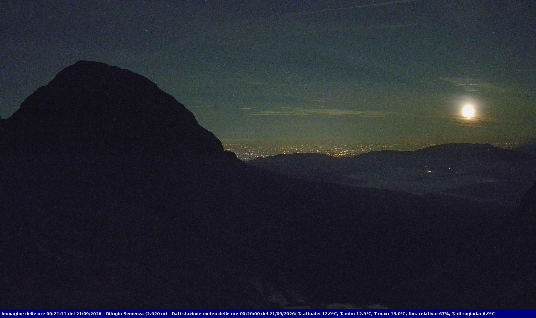 Webcam Rif. Semenza - 2020m - puntamento verso la Piana del Cansiglio e la pianura veneta in direzione sud-ovest