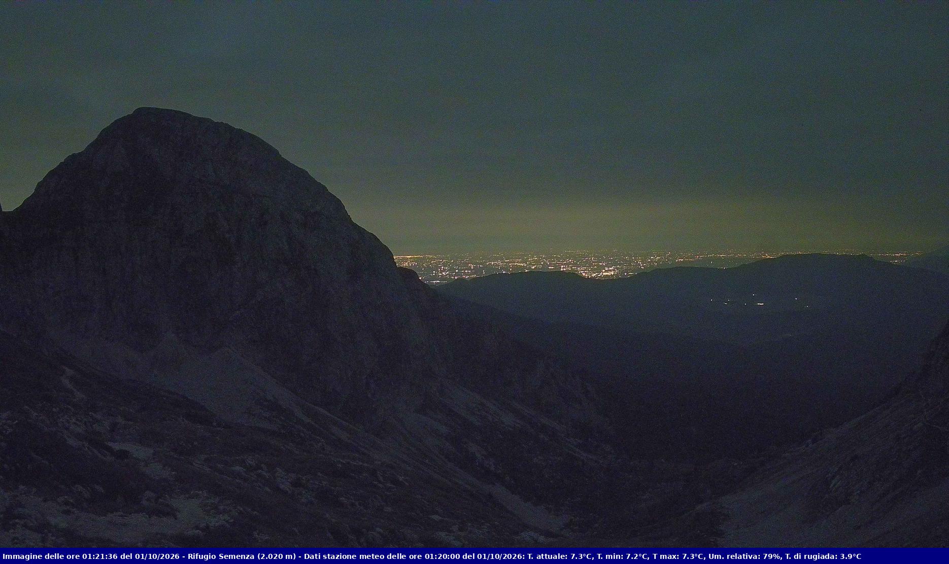 Webcam Rif. Semenza - 2020m - puntamento verso la Piana del Cansiglio e la pianura veneta in direzione sud-ovest