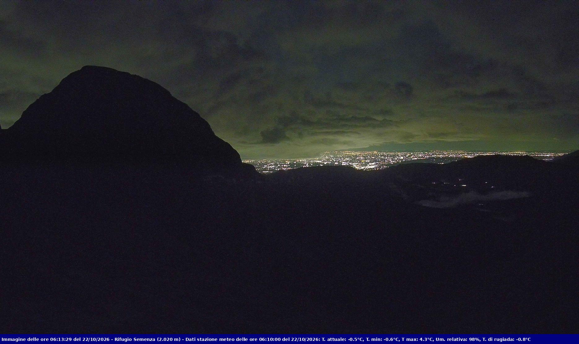 Webcam Rif. Semenza - 2020m - puntamento verso la Piana del Cansiglio e la pianura veneta in direzione sud-ovest